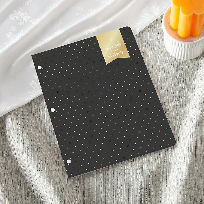 Blue Sky Day Designer 24 Month 2026 Monthly Planner Calendar, January 2026 - December 2027, 8.5" x 11", Flexible Cover, Stapled Binding, Swiss Dot Black