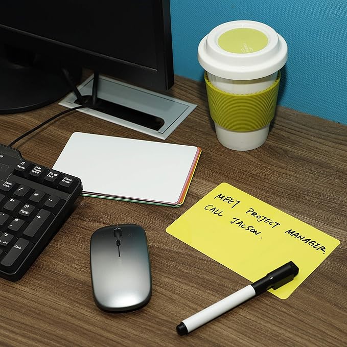 Dry Erase Magnets Set - 12 Pack - 6x4 in Whiteboard Magnetic Notes Planning Pads Labels - Large White Board Magnet Strips Name Tags for Home and Office (12, 6x4 in)