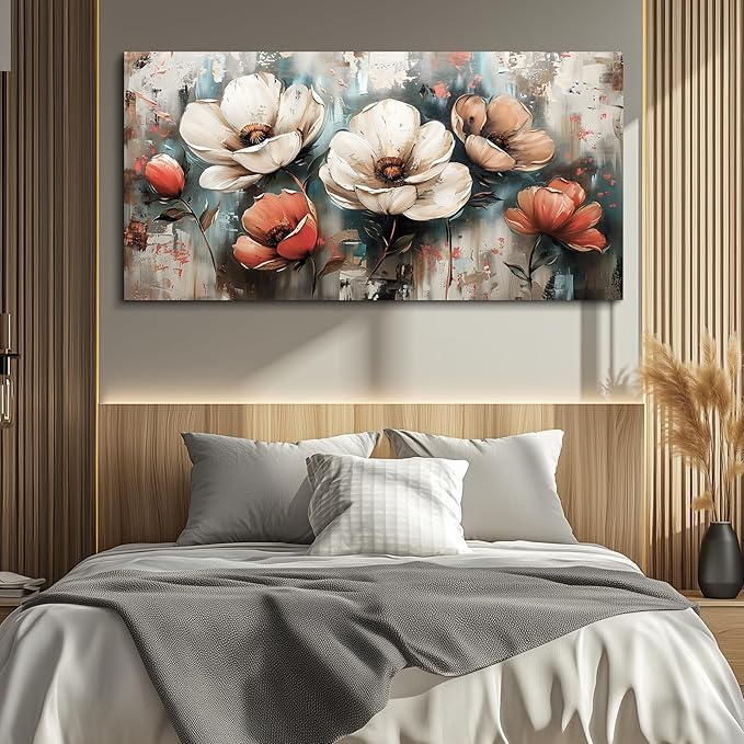 FUHAIHUA Canvas Wall Decor For Bedroom Wall Art For Living Room Office Decorations Boho Wall Paintings Flowers Landscape Pictures Artwork Aesthetic Posters kitchen Home Decor Ready To Hang 20x40 In