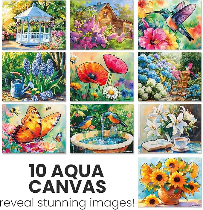 QUOKKA Water Painting Dementia Activities for Seniors – Vibrant Blooms – Alzheimers Products for Elderly - Activities for People with Dementia - Crafts for Seniors