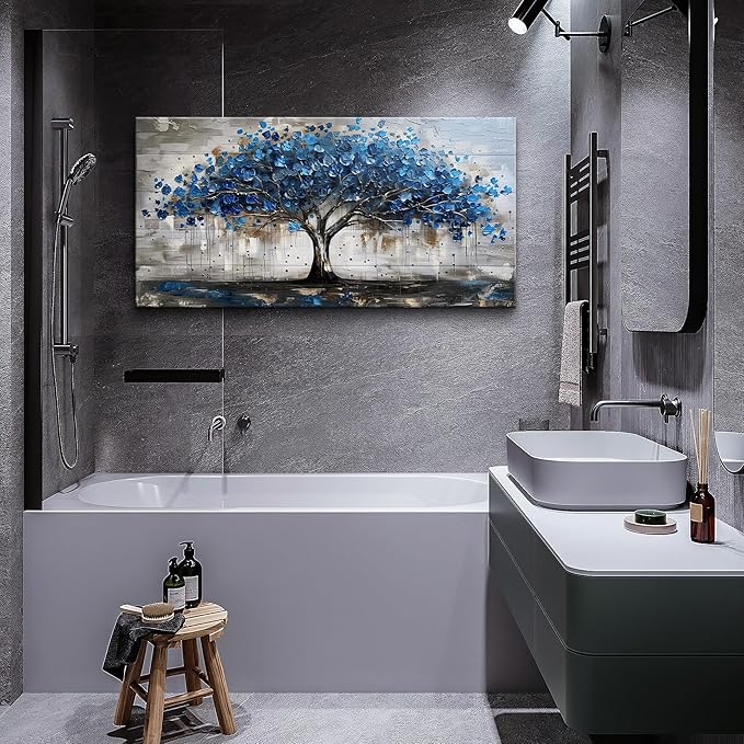 Lapremoly Framed Wall Decor For Living Room Wall Art For Office Bedroom Decor Tree Panoramic Landscape Wall Paintings Canvas Prints Textured Abstract Pictures Artwork Modern Home Decorations