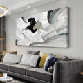 Abstract Wall Art Home Wall Decor Black White and Grey painting Abstract Canvas Art Framed Artwork Modern Home Wall Decor for Living Room Bedroom Office 29"x58"