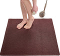 Square Shower Mat - Non Slip Shower Mats for Inside Shower - Extra Large 31x31 Shower Floor Mat Non Slip - Square Bath Mat for Shower - Secure Anti Slip Loofah Shower Bath Mat (31x31 Brown)