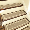 COSY HOMEER Soft Stair Treads Non-Slip Carpet Mat 28inX9in Indoor Stair Runners for Wooden Steps,Stair Rugs for Kids and Dogs, 100% Polyester TPE Backing 10pcs,Beige,Square