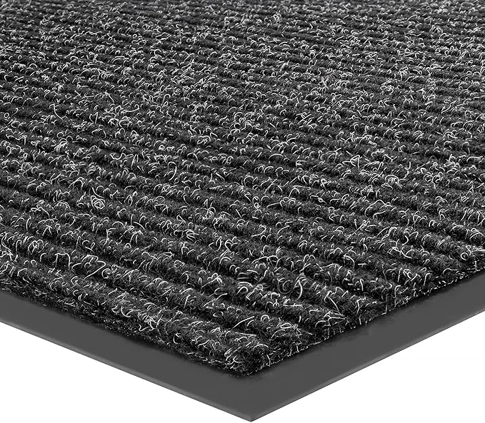 Front Door Mat, Heavy Duty Indoor Outdoor Doormat for Entryway, 60" x 36" Low Profile Outdoor Mats for Home Entrance, Stain and Fade Resistant Welcome Mat for High Traffic Area, Black