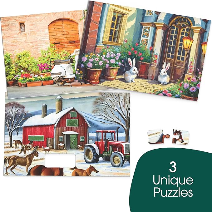 Keeping Busy Object Large Piece Puzzles for Seniors | 3 Pack | Dementia Activities for Seniors Game Solve in 3 Steps Dementia Products for Elderly Alzheimers Products for Elderly Alzheimers Activities