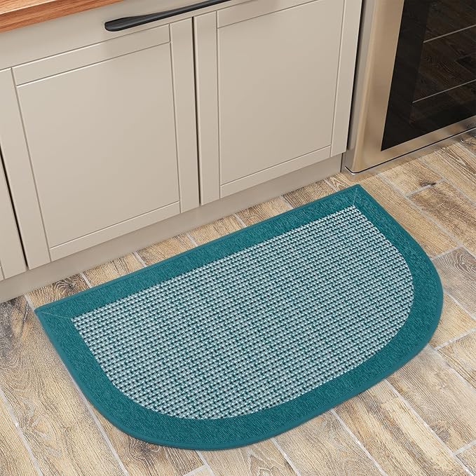 PADOOR Kitchen Mats for Floor, Kitchen Rugs Non Slip Washable, Rubber Backed Kitchen Runner Super Absorbent Kitchen Floor Mat Sink Rug, 20"x32" Teal