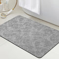 Ultra Thin Bath Mat, Upgrade Backing Non Slip Thin Bath Mats Fit Under Door, Quick Dry Ultra Absorbent Bathroom Rugs, Machine Washable Bath Rugs for Bathroom, Bathtub, Light Gray/Crackle/24"x17"