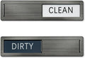 Clean dirty magnet for dishwasher, Premium Stainless Steel Black Clean Dirty Sign Indicator - Grade 304 Clean Dirty Magnet for Dishwasher, Black & White, Easy to Read with Extra Adhesive Tape - Kitchen Organizer