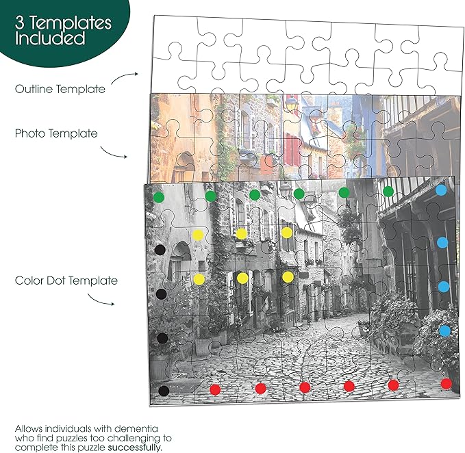 Keeping Busy Large Piece Puzzles for Seniors Puzzles for Dementia Patients | Color Coded Templates Dementia Activities for Seniors Alzheimers Products for Elderly Alzheimers Activities