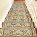 Non Slip Stair Treads for Wooden Steps Indoor, Sage Green, 15pcs, 30"X8", Soft Carpet Mat, Machine Washable Boho Carpet Treads with Reusable Adhesive Backing, Safety Stair Tread for Dog, Kid, Elder