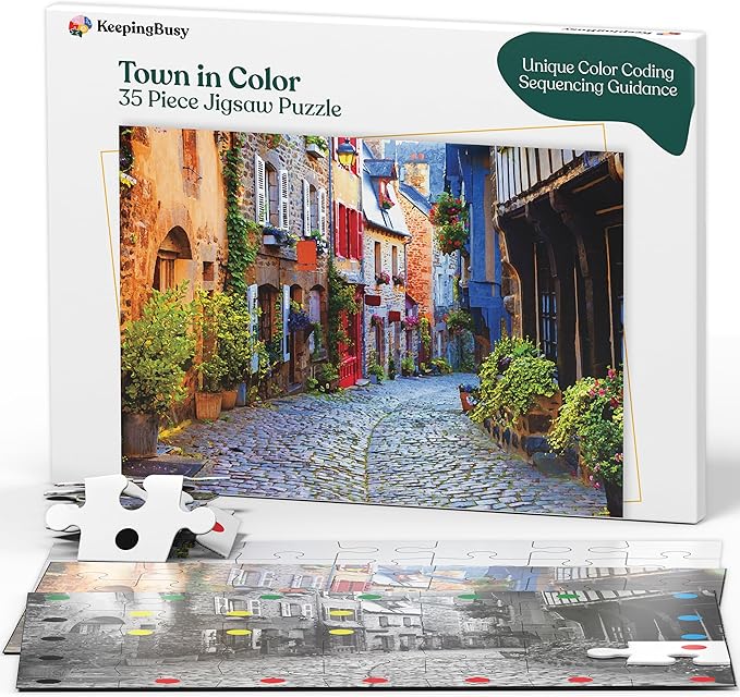 Keeping Busy Large Piece Puzzles for Seniors Puzzles for Dementia Patients | Color Coded Templates Dementia Activities for Seniors Alzheimers Products for Elderly Alzheimers Activities