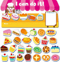 “I CAN DO IT” Token Board, Magnetic Reward Chart with 31 Snack Magnets, Market-Themed Reward System Board, Incentive Chart for Good Behavior and Responsibility, Great for Toddlers, Kids, Students