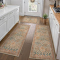 GENIMO Kitchen Mats for Floor Set of 3 Non-Slip Washable, Waterproof Lightweight Kitchen Rugs, Kitchen Floor Mat Runner Rug Carpet for Laundry, Sink, Hallway, Bathroom, Entryway, Clay