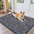 OLANLY Door Mat Indoor Outdoor Entrance, 47x32, Waterproof All-Weather All-Season Doormat, Sturdy Natural Rubber, Stain and Fade Resistant, Low Profile, Easy Clean Patio Entryway Mat, Medium Grey
