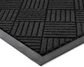 Front Door Mat, Heavy Duty Indoor Outdoor Doormat, 48" x 36" Low Profile Outdoor Mats for Home Entrance, Stain and Fade Resistant Welcome Mat Ideal for High Traffic Area, Diamond Black