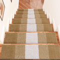 OLANLY Stair Treads Non Slip 15PCS, 8" x 30" Indoor Stair Runners for Wooden Steps, Edging Stair Rugs with Reusable Peel and Stick Adhesive for Kids Elders and Pets, Camel