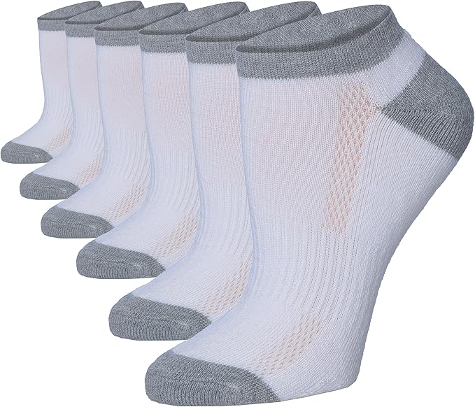 Tipi Toe Women’s 6-Pack Athletic Cushioned Running Ankle Socks – Soft, Breathable Fabric with Arch Support for Comfort