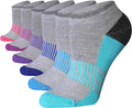 Tipi Toe Women’s 6-Pack Athletic Cushioned Running Ankle Socks – Soft, Breathable Fabric with Arch Support for Comfort
