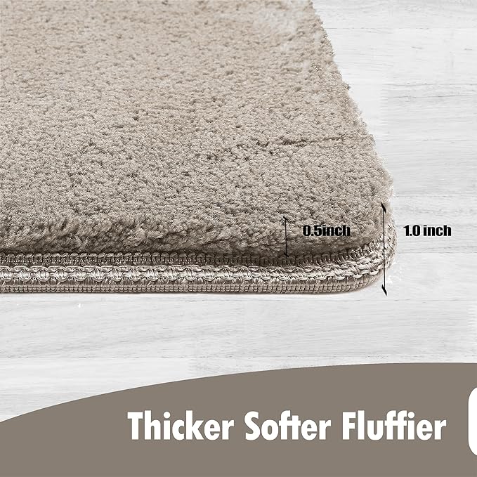 PURE ERA Carpet Stair Treads Ultra Plush 8" X 30" Soft Indoor Stair Protectors Pet-Friendly Non-Slip Skid Resistant Tape Free Washable Reusable(14 Pieces, Cream Gray)
