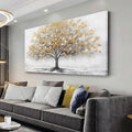 Glvzygy Home Wall Decor Wall Art Abstract Gold Tree of Life Modern Artwork Canvas Painting Textured Tree Pictures Wall Decor for Living Room Bedroom Dining Room Home Office Decor 20"x40"