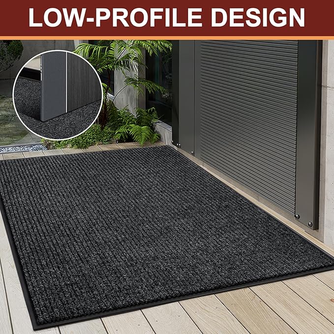 Vicwe Indoor Outdoor Door Mat, 4'x6' Heavy Duty Front Door Mat, Non-Slip Washable Doormats Entrance Mats, Dirt Resistant and Absorbent Doormat, Commercial Outdoor Entrance Floor Mat for Home Office