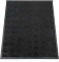 Indoor Outdoor Door Mat, 5’x 4' Doormat for Entryway, Rubber Backing Non Slip Front Door Mat Outside Entrance, Super Absorbent Commercial Floor Mat for Home Office, Black