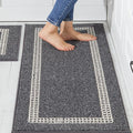COSY HOMEER Kitchen Rugs Non-Slip 20x30/20x48 Inch Thick Polypropylene Standing Mat for Home Machine Washable, Black