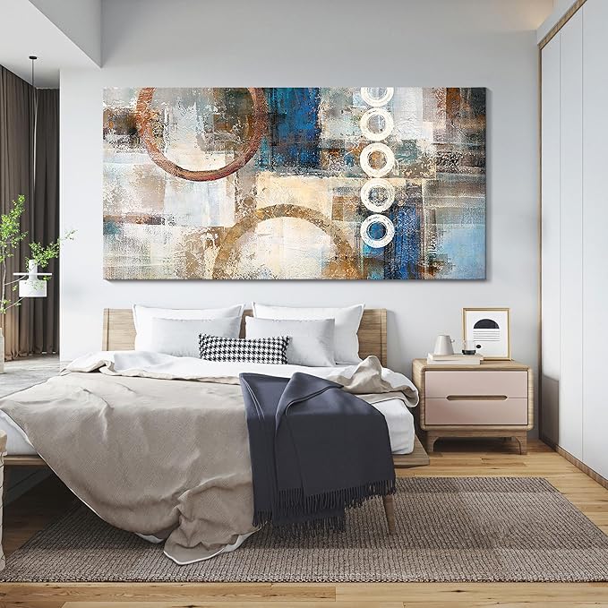 yiijeah Large Wall Art - Geometric Wall Decor Canvas Printed Picture Artwork Abstract Artfor Living Room Office Bedroom Decoration
