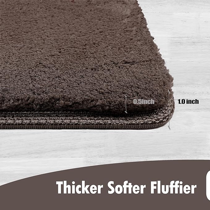 PURE ERA Carpet Stair Treads Ultra Plush 8" X 30" Soft Indoor Stair Protectors Pet-Friendly Non-Slip Skid Resistant Tape Free Washable Reusable(14 Pieces,Dark Brown)