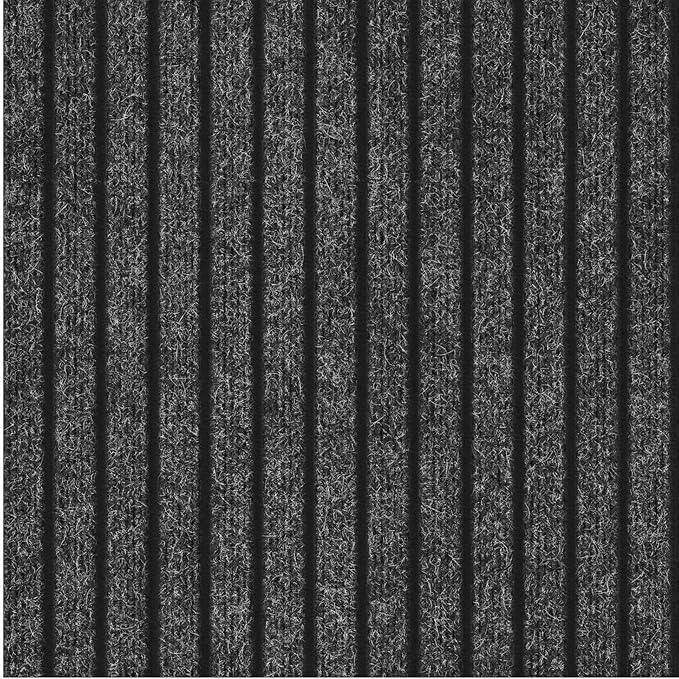 Ottomanson 2'7" x 37' Hallway Runner with Scraper Pile - Extra Durable Non-Slip Rug Mat for Indoor & Outdoor Use - Ideal for Kitchen, Entryway & Garage - High-Traffic Carpet, Black