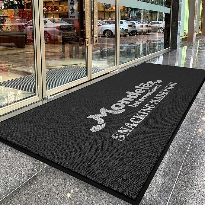 ALLEVI Custom Door Mat Commercial Rugs for Business Area Rugs Entryway Carpets Personalized Logo Text 12.1'X 3' 6MM Thick Welcome Indoor Outdoor Floor Mat for Office Home Kitchen Garden