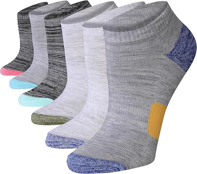 Tipi Toe Women’s 6-Pack Athletic Cushioned Running Ankle Socks – Soft, Breathable Fabric with Arch Support for Comfort