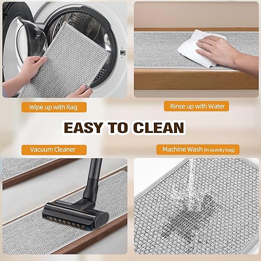 Deerly Comfortable Stair Landing Carpet Non Slip Breathable Linen Rug for Wooden Steps Peel and Stick Landing Mat Covers Indoor Absorbent with Self-Adhesive Backing 30"X30" Grey