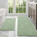 OLANLY Bathroom Rugs Sets 2 Piece, Soft Absorbent Chenille Bath Mats Area Rug Set, Non-Slip, Quick Dry, Machine Washable Bath Mats for Bathroom, Home Decor Accessories (47"x20"+30"x20", Sage Green)