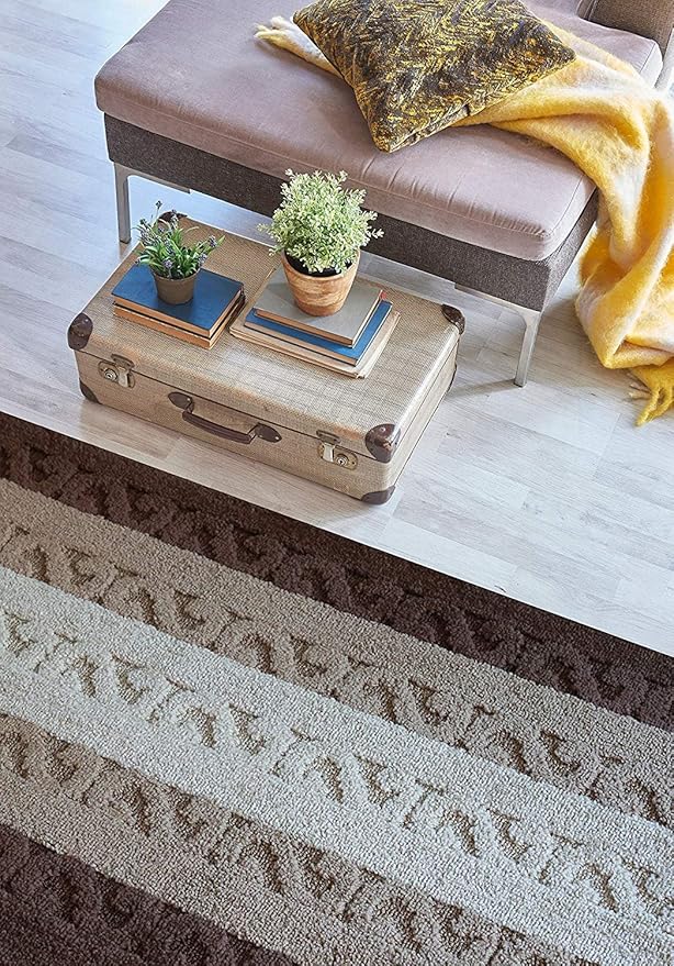 Custom Size Hallway Runner Rug Brown-Beige Color 31 inch Wide Select Your Length Non-Slip (Skid Resistance) Rubber Backing 2 feet x 31 inch
