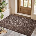 Bulijojo Front Door Mat Entrance,Durable Heavy Duty Welcome Mat,Thick Absorbent Natural Rubber Non Slip Mat,Sturdy Entryway Brown 47"x32"
