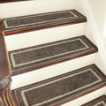 COSY HOMEER Soft Stair Treads Non-Slip Carpet Mat 28inX9in Indoor Stair Runners for Wooden Steps,Stair Rugs for Kids and Dogs, 100% Polyester TPE Backing 10pcs,Brown,Square