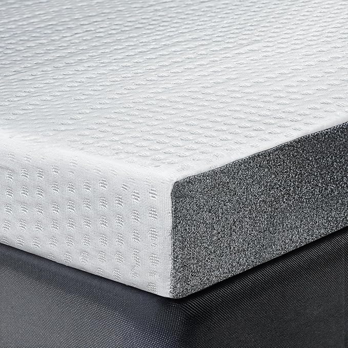 Cooling Mattress Topper Full Size 4 Inch, Cooling Gel & Bamboo Charcoal Memory Foam Mattress Topper for Back Pain Relief, Firm Dual-Layer Foam Bed Pad with Removable Cover