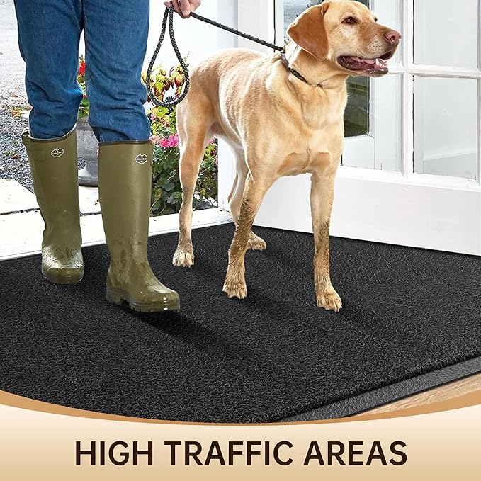 Amyracel Front Door Mat Indoor Outdoor Entrance, 24" x 48" All-Season Waterproof Doormat for Enterway, Heavy Duty Commercial Floor Mat, Fade Resistant, Rubber Back, Low Profile, Easy Clean