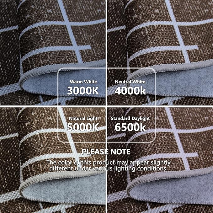 Washable Runner Rug 2x6, Brown Modern Distressed Stripe, Kitchen Runner Rug Non Slip, Woven Thin No Shed Runners for Entryway, Kitchen, Laundry Room- Brown