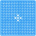 Square Shower Bathtub Mat Non Slip for Inside Shower Clear Blue 21x21 Inch, Shower Stall Mats for Bathroom Floor, Soft Bath Mat for Tub with Big Suction Cups Drain Holes, Easy Washable Dry