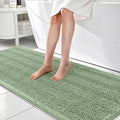 OLANLY Thick Bathroom Rugs 70x24, Extra Soft Absorbent Chenille Striped Bath Rugs, Rubber Backing, Machine Wash Dry, Bath Mats for Bathroom Floor, Tub and Shower, Home Decor Accessories, Sage Green