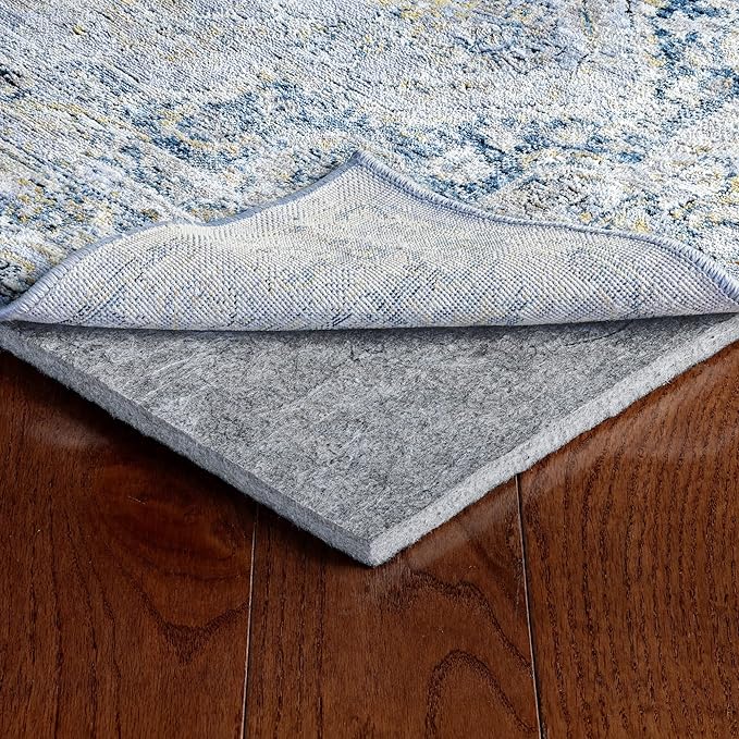 RUGPADUSA - Dual Surface - 8'x10' - 1/2" Thick - Felt + Rubber - Non-Slip Backing Rug Pad - Adds Comfort and Protection - for Hard Surface Floors
