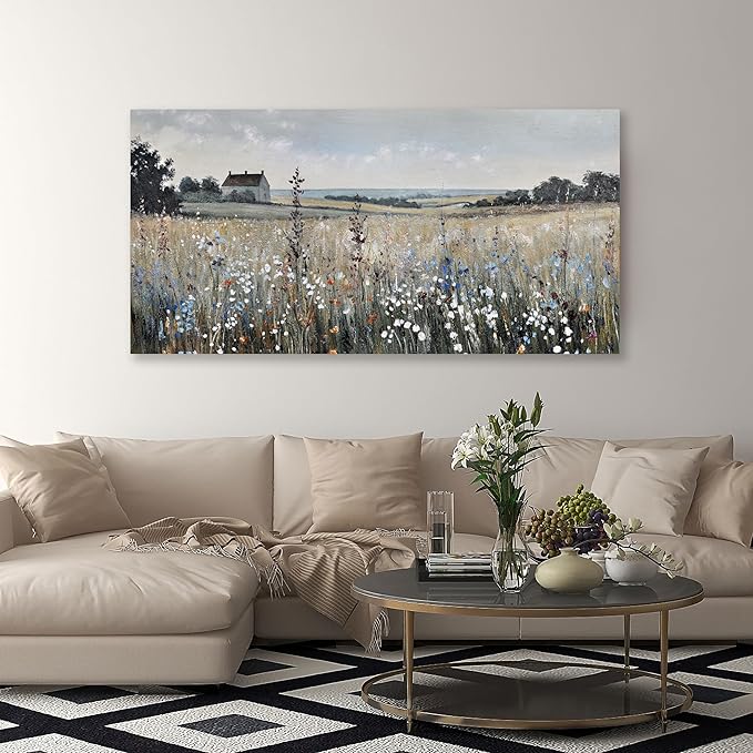 Glvzygy Canvas Wall Art Vintage Decor Artwork Classical Oil Painting Canvas Prints Vintage Landscape Wall Art Suitable for Living Room Bedroom and Office Home Decor Painting 24"x48"