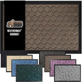 GORILLA GRIP 100% Waterproof All-Season WeatherMax Doormat, 34x58, US Designed Natural Rubber, Stain and Fade Resistant, Low Profile Indoor Outdoor Door Mats, Easy Clean Patio Mat, Latte Quatrefoil