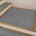 Deerly Comfortable Stair Landing Carpet Non Slip Breathable Linen Rug for Wooden Steps Peel and Stick Landing Mat Covers Indoor Absorbent with Self-Adhesive Backing 30"X30" Black White