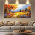 FUHAIHUA Wood Framed Canvas Wall Art For Living Room Large Wall Decor For Office Bedroom Decoration Reddish Orange Tree Picture Farmhouse Painting Artwork Room Wall Mural Aesthetic Home Decor 30x60
