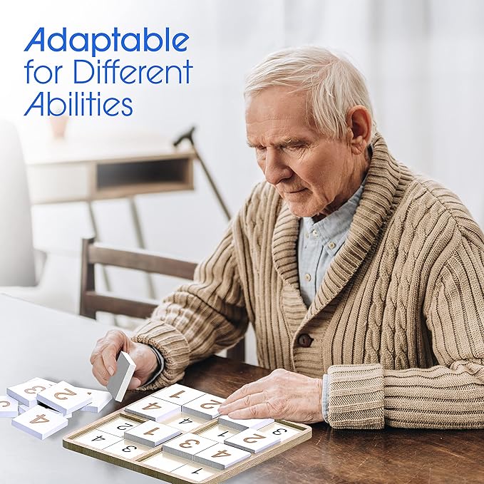 Keeping Busy Wooden Sudoku Game with Templates | Dementia Activities for Seniors | Dementia Products for Elderly | Alzheimers Products for Elderly Gifts Memory Games for Seniors Alzheimers Activities