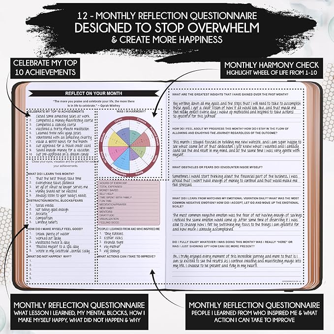 Deluxe 2026 Planner Weekly and Monthly | Law of Attraction Planner with Productivity App | 12-Month for Productivity, Gratitude & Goal Setting | Includes Foldable Vision Board, Gift Box & Stickers